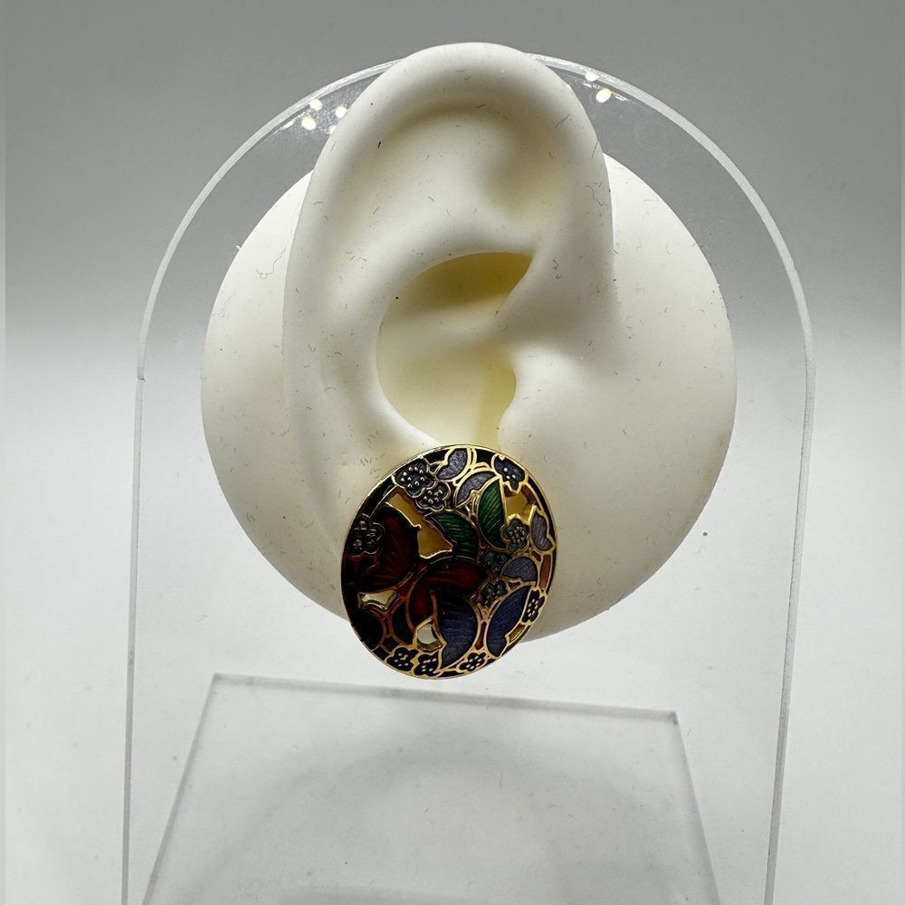 Vintage butterfly cloisonne post stud earrings! - Picture 11 of 12